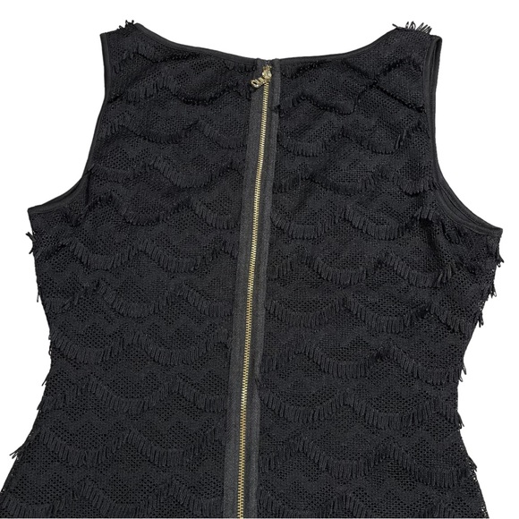 Guess size small black sleeveless flapper style mini dress fringe wave pattern - Picture 10 of 15